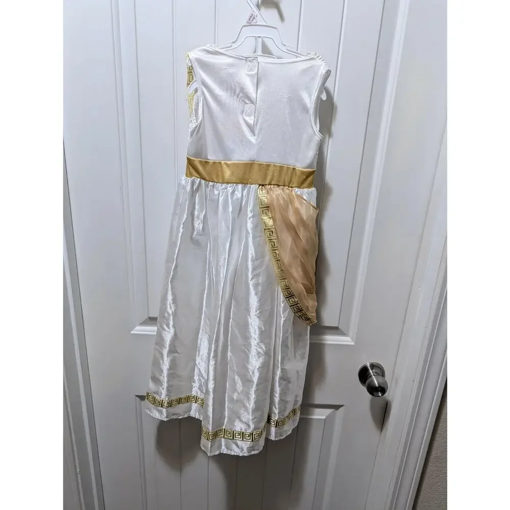 Roman Greek Goddess Halloween Costume Cosplay Dress Headband Kids Size 3-5